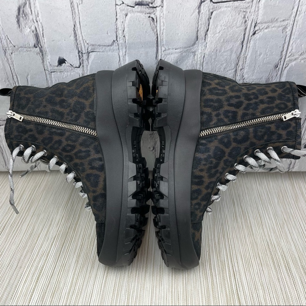 đť…şp448 Denise Animal Print Platform Sneaker Booties In Leopard Size 38 - Picture 10 of 15